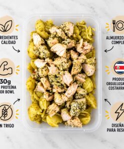 Protein Bowl Pasta pesto con pollo a las hierbas